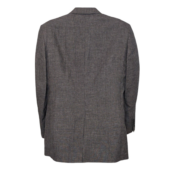 Jos A Bank Silk Wool Sport Coat Men's Size 42L Black White‎ Houndstooth 2 Button - Picture 2 of 16